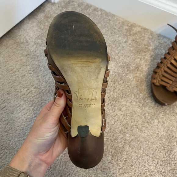 FRANCO Sarto The Artist Collection Women’s Brown Leather‎ Heels Size 7 - Picture 7 of 9